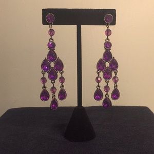 Purple Drop-Earrings